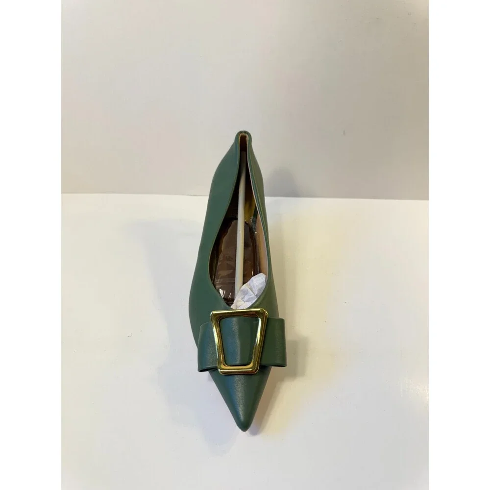 C. Paravano Green Heels Womens Leather US 10.5 Womens EU-41.5